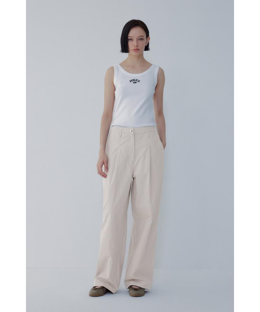 Bobeu One-Tuck Pleated Wide Chino Pants_Ecru 7156230001