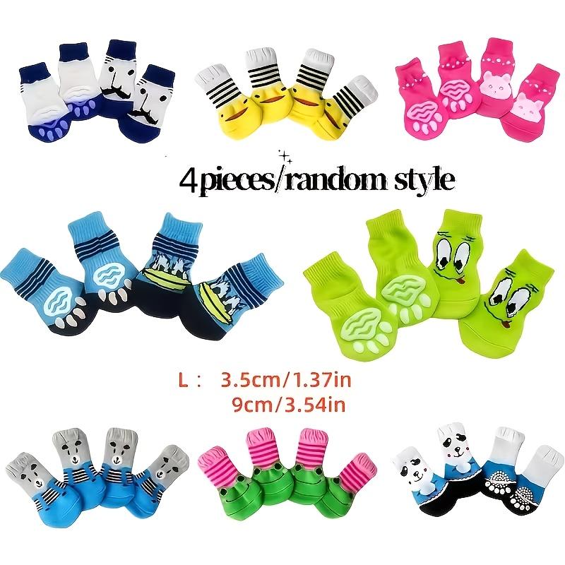 

4 Pieces of Non-slip Dog Socks with Durable Polyester Paw Protection S разноцветный