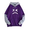 Women's Casual Print Splicing Hooded Sweatshirt Loose Sports Tops Pullover