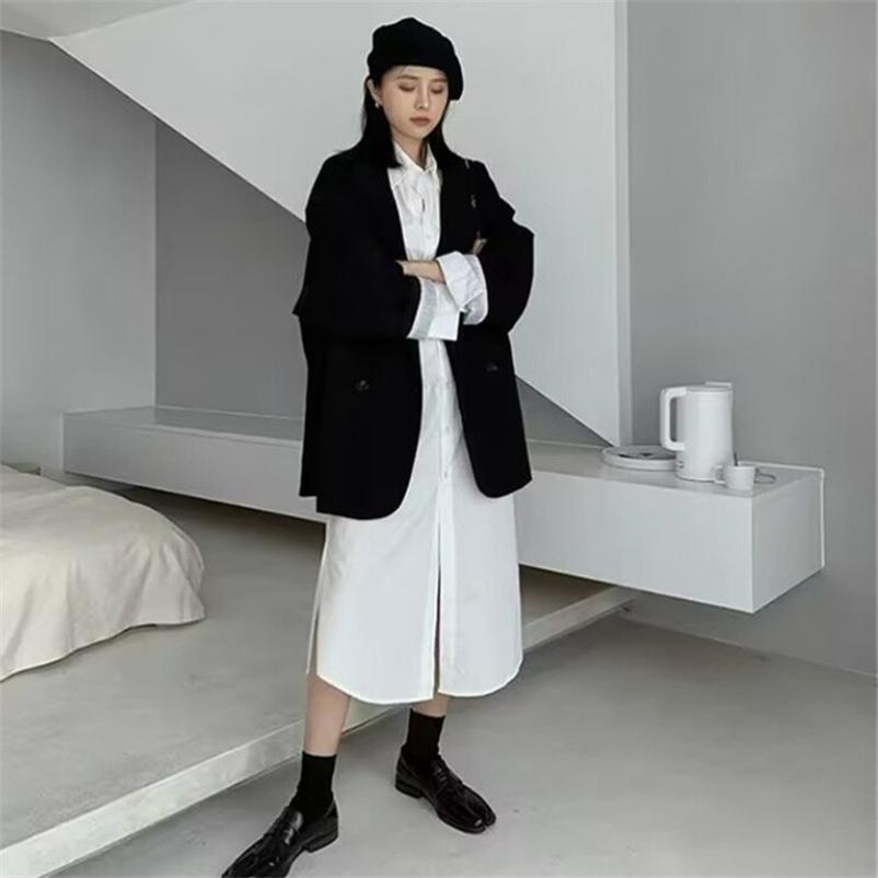 Spring and Autumn White Suit Jacket Women s Spring and Autumn Casual Loose Small Suit XS