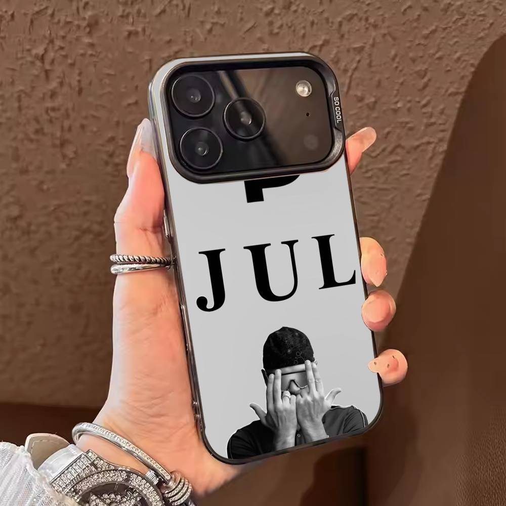 Funda de teléfono para rapero JUL Julien Mari Color Carcasa Plateada Para IPhone 17 16 15 14 13 12 11 Pro Max Plus