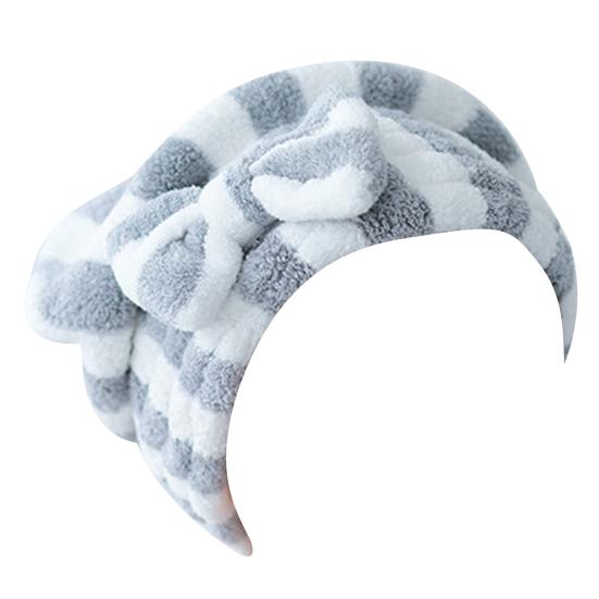 

Шикарное полотенце для волос в полоску, дышащее женское полотенце из микрофибры с длинными волосами для ежедневного использования темно-серого