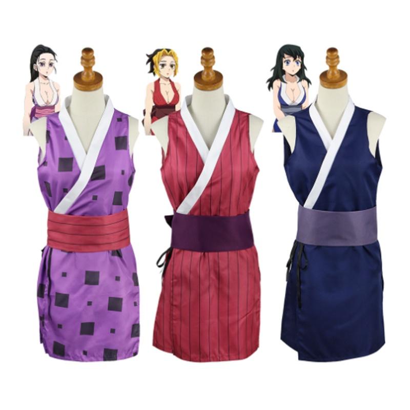 Demon Slayer Uzui Tengen Halloween Cos Skirt Set For Women High Quality And Breathable