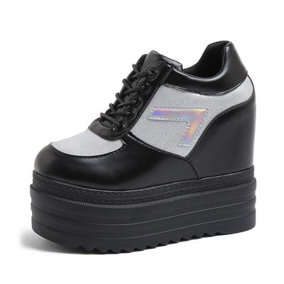 Fashion 2025 Autumn Women High Platform Shoes Height Increasing Casual Shoes 13CM Thick Sole Trainers Breathable Shoes Women Sneakers