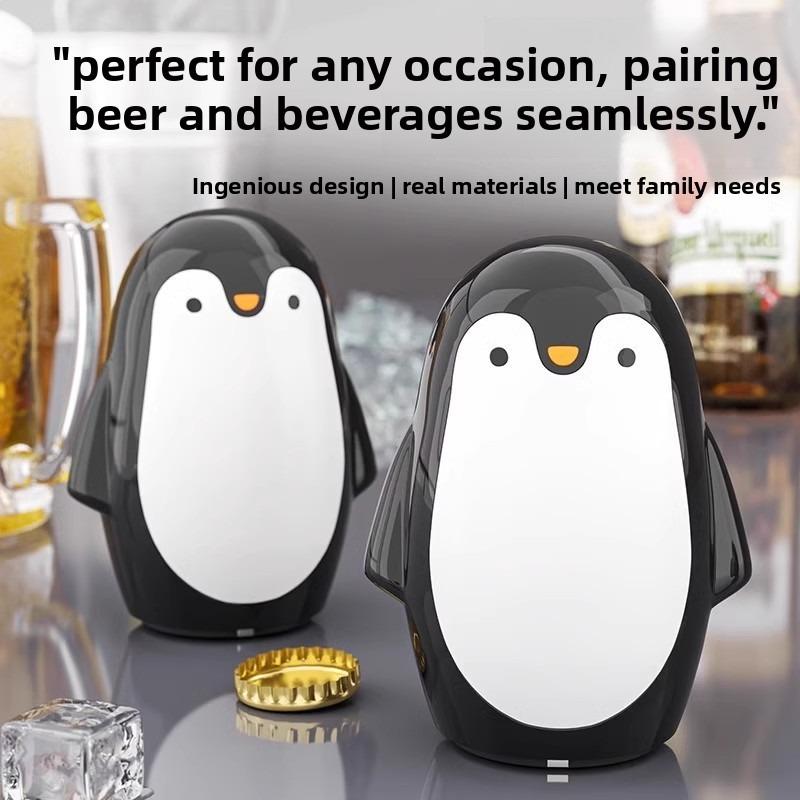 Penguin Bottle Opener Creative Cartoon Portable Stainless Steel Manual Cap Remover for Beer Soda Cans Home Kitchen Bar Tool Gift