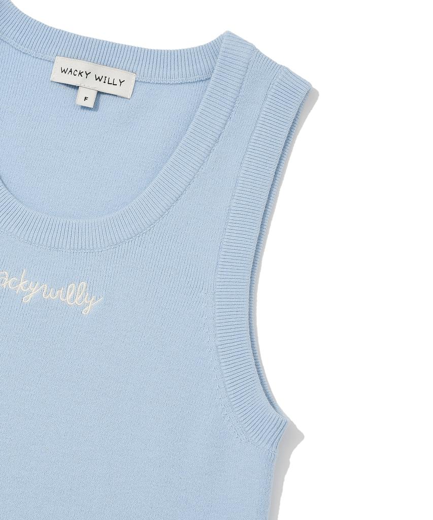 WACKY WILLY Women'S Sleeveless Knit Sky Blue