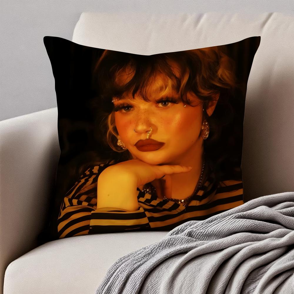 New Pop Singer LLola Young Cushion Cover Pillowcase Antidustmite Invisible Zipper Short Plush Sofa Cushion