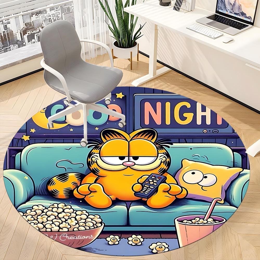 1pc Garfield Office Round Area Rug, Under Office Chairs Bedroom Living Room Home Decor A1016296