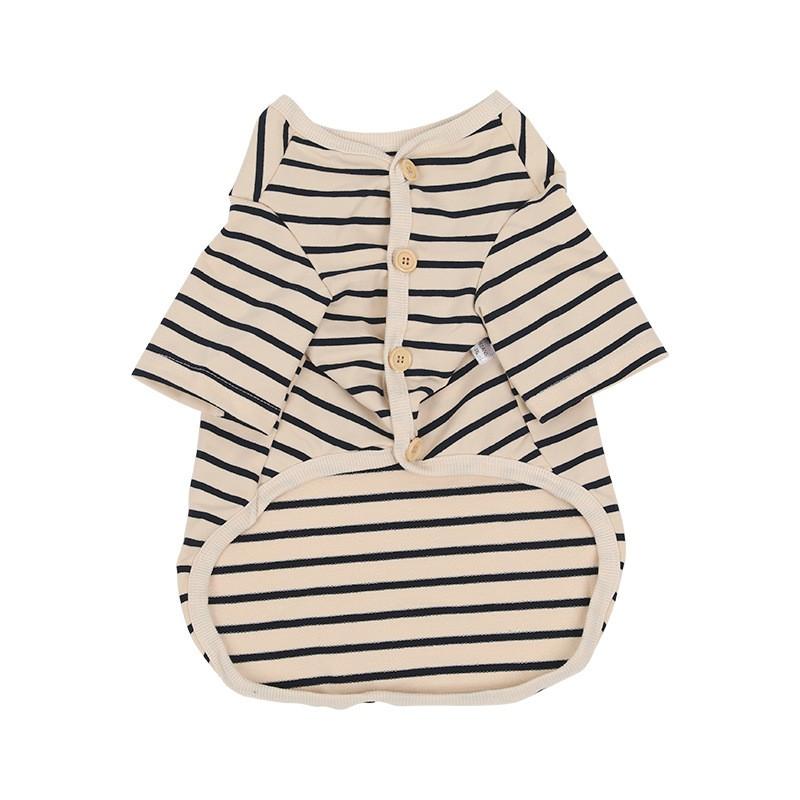 Cotton Striped Pet Sweater Small Medium Dogs Warm V-Neck Pullover French Bulldog Corgi