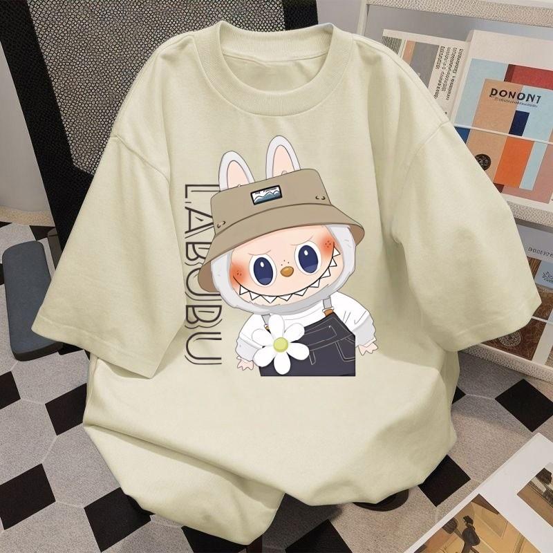 Labubu Summer T-shirt Women Plus Size 3D Pirnt Casual Short Sleeve Tops Tees Clothes