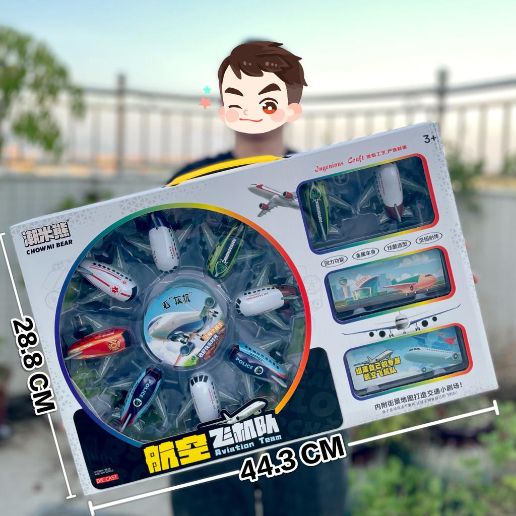 Construction Truck Fire Truck Inertia Pull Back Truck Set Gift Box Excavator Bulldozer Model Boy Toy