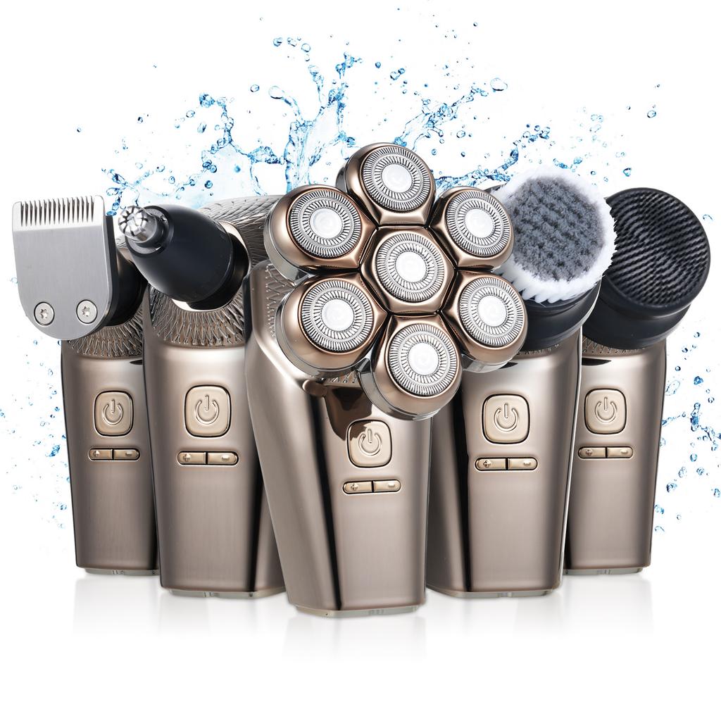 7 Electric Floating Shaving Hds, Coiper Brd   Facial  r, Nose Trimmer, IPX7 Washable, USB Rechargble, LCD Display