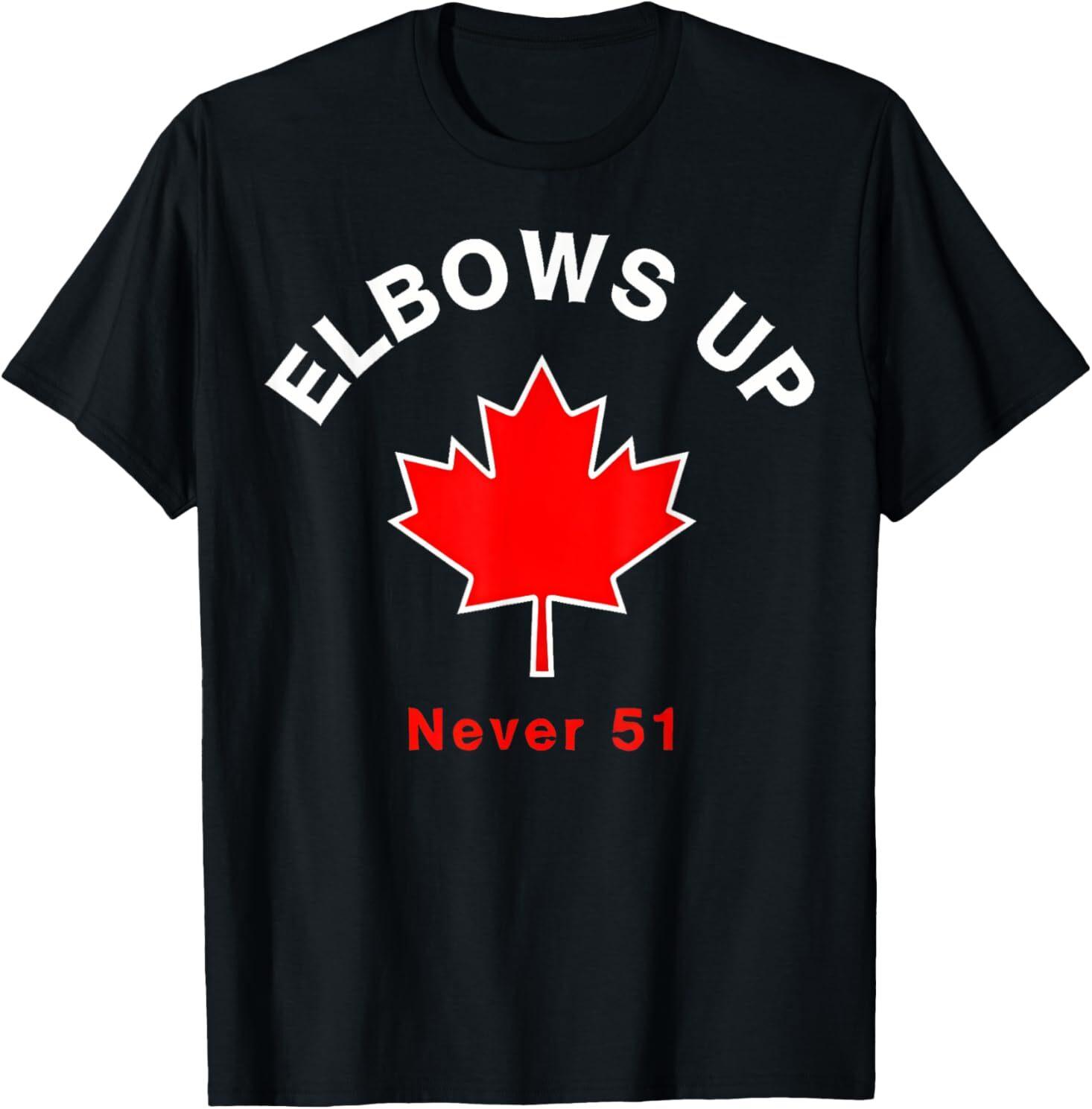 Elbow s Up Never 51 Canada Flag Stand Strong T-Shirt XXL