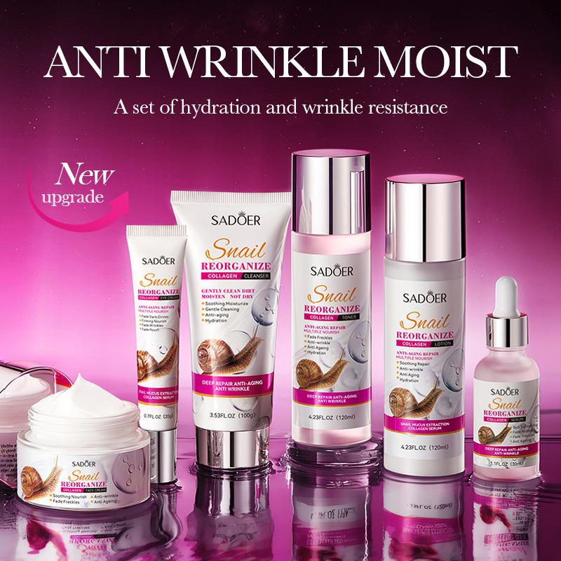 Snail Tender Skin Essence Luxury Skin Care Set Collagen Anti-aging, Wrinkling and Moisturizing 6-piece Rejuvenating Set Gift Box