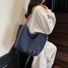 Korean Version Large Capacity Bag, New Fashionable Denim Single Shoulder Crossbody Bag, Casual Commuting Tote Bag