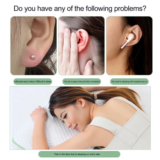 Ear Piercing Recovery Pillow Side Sleeping Pillow with Ear Hole Ergonomic Machine Washable Pillow for Ear Pain Relief Nodular Chondritis