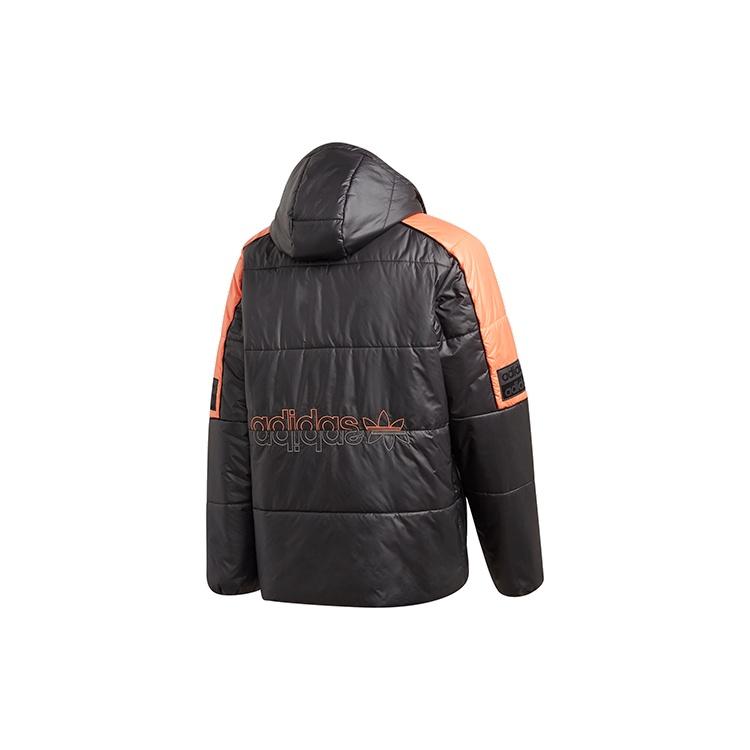 adidas originals R.y.v. Padded Stay Warm Colorblock Sports mid-length Hooded Padded Jacket Black Men's GC8687