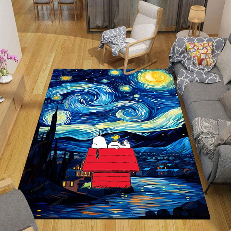 Cute Snoopy Cartoon Print Welcome Mat, Non-slip Decorative Home Rug, Suitable for Use In the Bedroom, Bedside, or Doorway.