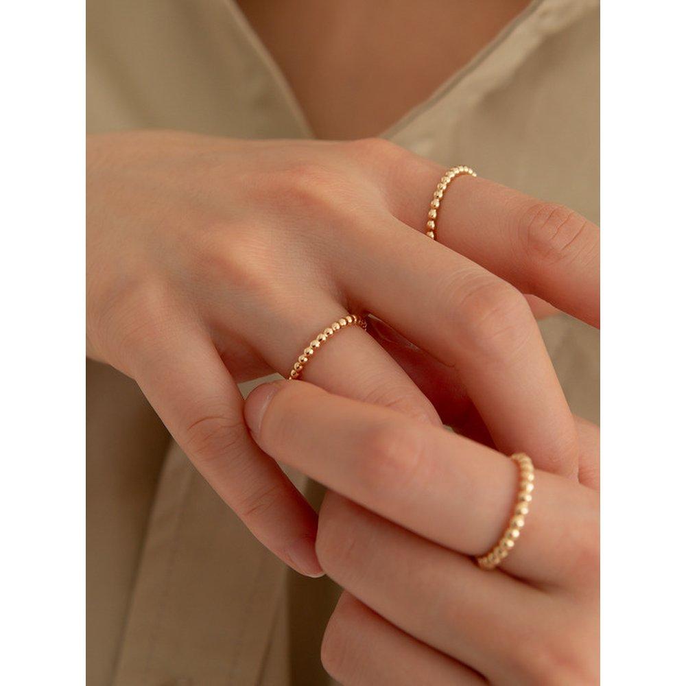 14K 2mm Bubble Ball Line Ring (14K Gold) Lfr08