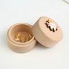 Wood Baby Teeth Box Cartoon Cute Round Small Lost Tooth Keepsake Storage Saver Container Box Birthday Baby Shower Boys Girls Gift