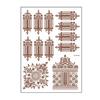 Henna Tattoo Stickers, Red Brown Waterproof Lace Temporary Tattoos, Indian Mehndi Body Art for Women Girls, Festival Makeup