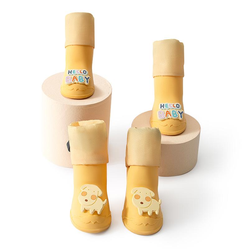Cross-border Cartoon High-top Pet Silicone Rain Shoes Puppy Dog Going Out Non-slip Wear-resistant Waterproof Dog Shoes Teddy Foot Cover