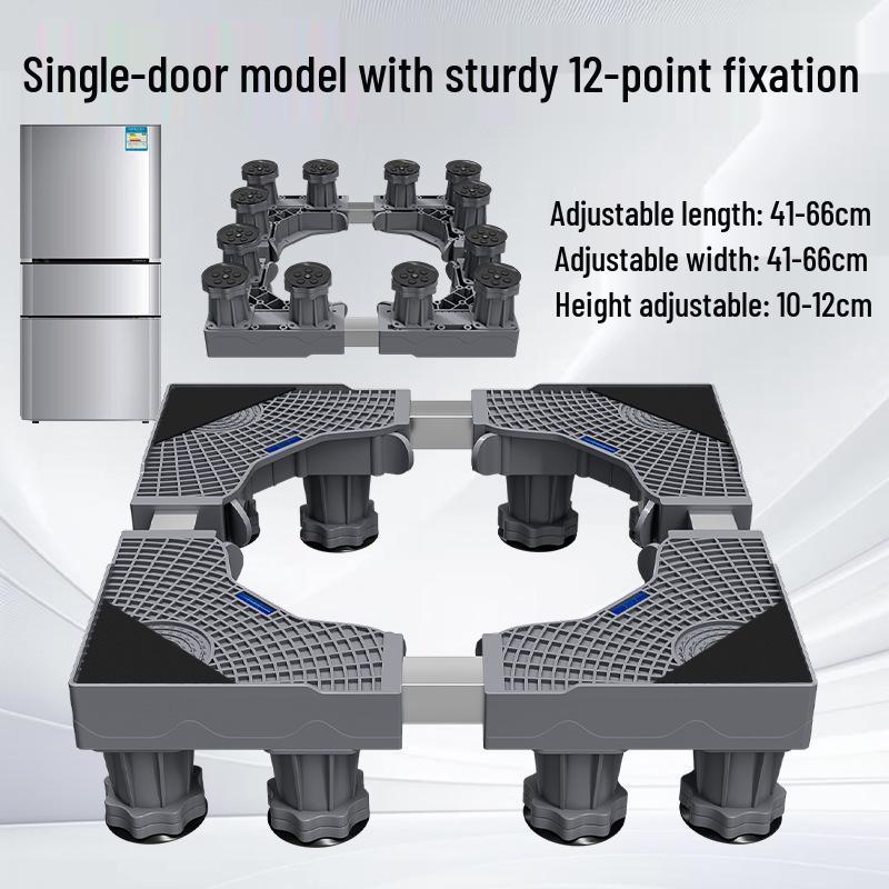 Adjustable Appliance Base Stand: Mobile, Ventilated, Moisture-Proof Refrigerator & Washer Rack