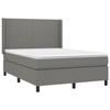 3131266 vidaXL Lit à sommier tapissier avec matelas Gris foncé 140x190cm Tissu