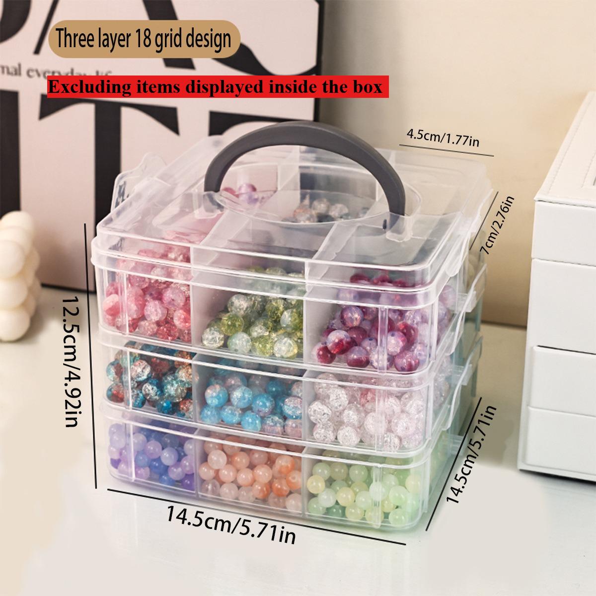 3-уровневый регулируемый ящик для хранения, для бусин, бижутерии, DIY, рукоделия, швейных принадлежностей, штабелируемый сортировочный ящик, многофункциональный ящик,