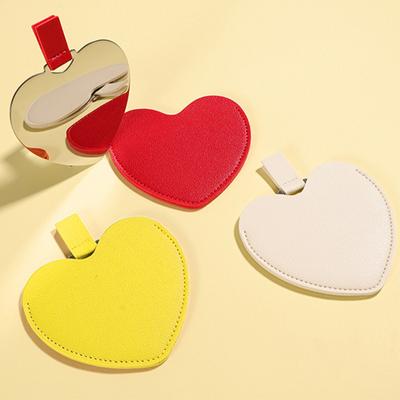 1PC Handheld Mirror Accessories Pendant Pocket Heart Shape Mirror Portable Make Up Mirrors Ultra-thin Stainless Steel