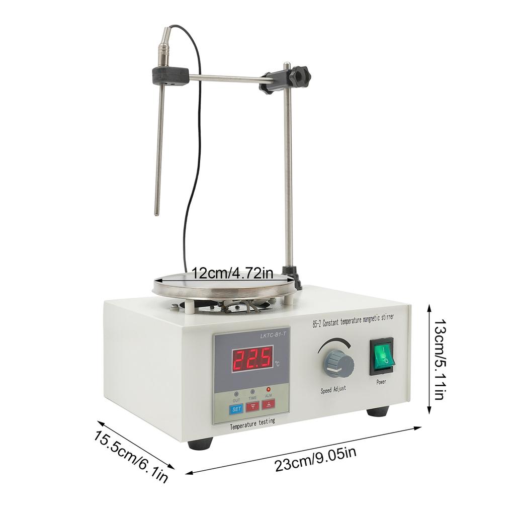 Digital Magnetic Stirrer 250W Lab Table Standing Heating Plate Mixer Large Volume 304 Stainless Steel Material 0-2000rpm