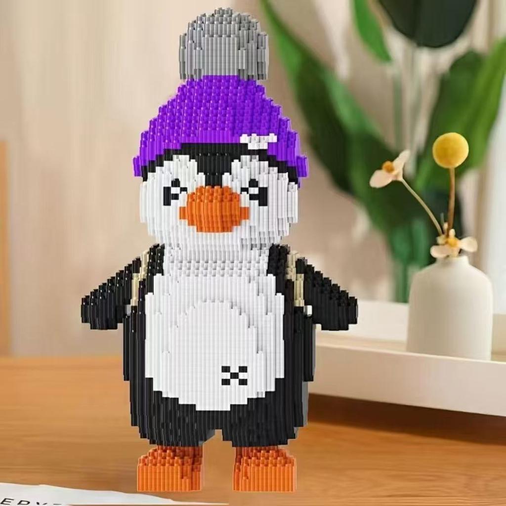 3D Tier Niedlicher Kleiner Pinguin Mikro-Diamant Baustein Kleinpartikel Ziegelsteine Spielzeug Kindergeburtstagsgeschenke Heimdekoration