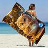 Steampunk Owl Scientist Beach Towel Patterned Sunscreen And Windproof Suitable For Swimming Pool Camping Travel
