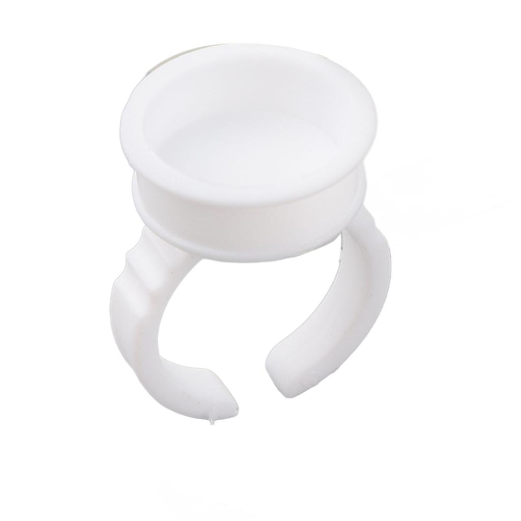 100pcs Disposable Glue Ring Pallet Holder for Eyelash Extension White Plastic Glue Pallet Tatto