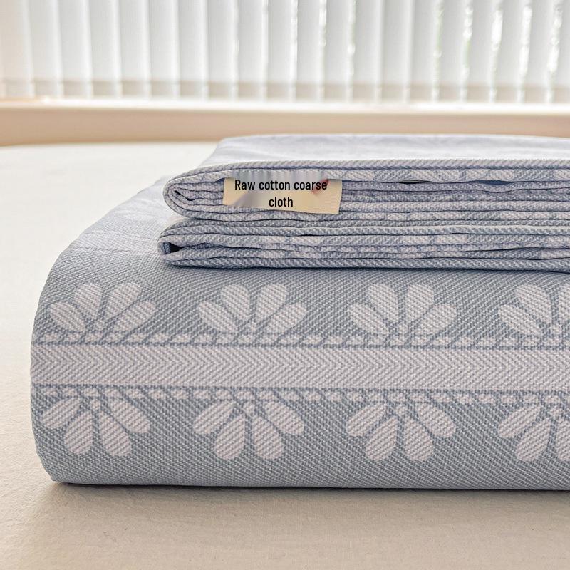 Coarse Cotton Bed Sheet: Student Dormitory Single/Double Linen 3-Piece Set