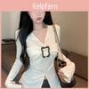 Oversize Vneck Tshirt For Women With Embroidery And Raglan Sleeves For Fall Winter Fashion
