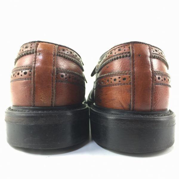 Vintage Made in USA Johnston & Murphy Long Wingtip Business Shoes Brown size 9.5D 27.0-27.5 Men's(USED)