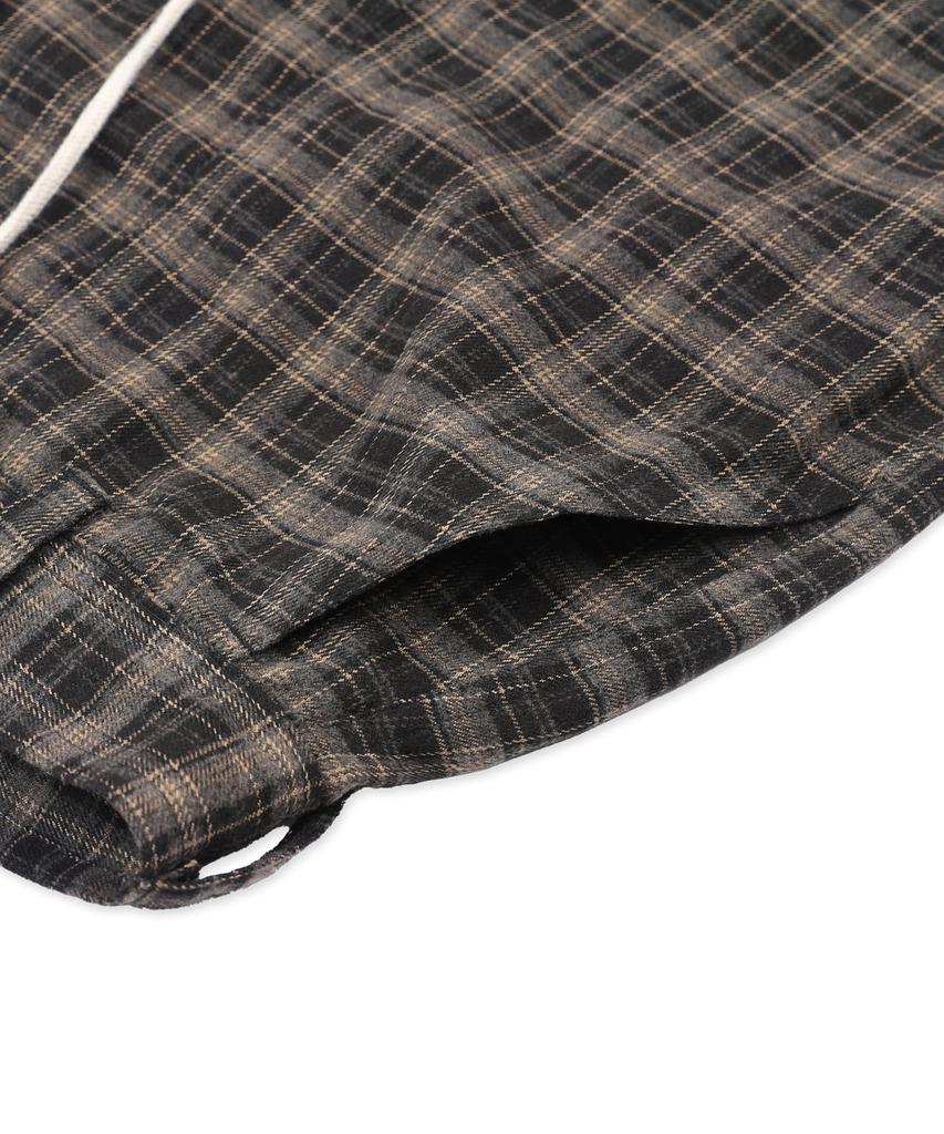 GLACK Gp181 Rope Tie Check Lounge Pants (Brown)