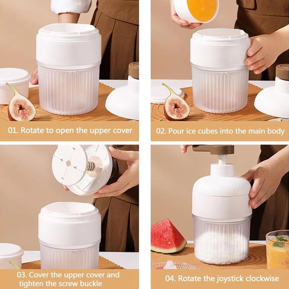 Shaved Ice Machine Plastic Portable Ice Crusher Ice Shaver with 2pcs Ice Cube Trays