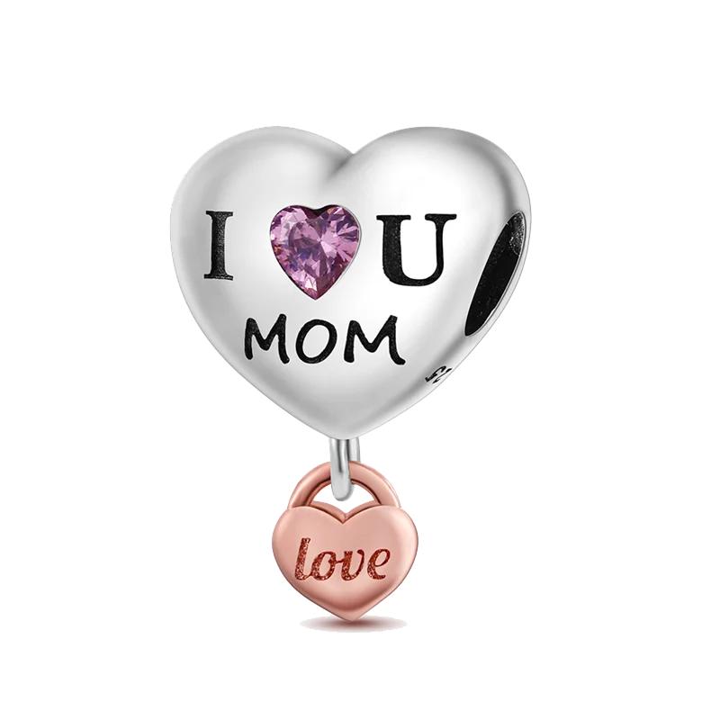 Copper Heart & Mum Dangle Dream Catcher Charm Fit 4Mm Hole Diamete Bracelet Diy Jewelry For Women Bracelet Beads