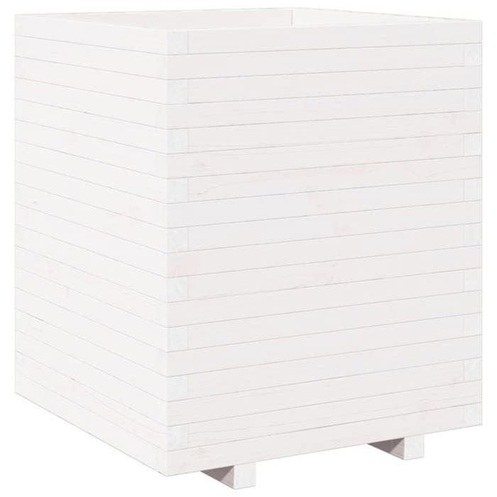 VidaXL Jardinière blanc 60x60x72,5 cm bois de pin massif, jardinière d'extérieur, bac à fleurs, bac à tomates, jardinière de 3282580