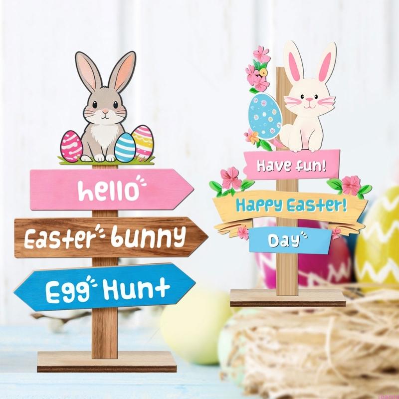 Easters Decorations for Home Decors Easters Bunnies Wood Table Centerpieces Signs Easters Freestanding Tabletop Ornament