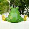 Sitting Frog Statue Resin Frog Stretching His Legs Ornament Garden Frog Figurine for Outdoor Indoor Plant Pot Desk Shelf Decoration