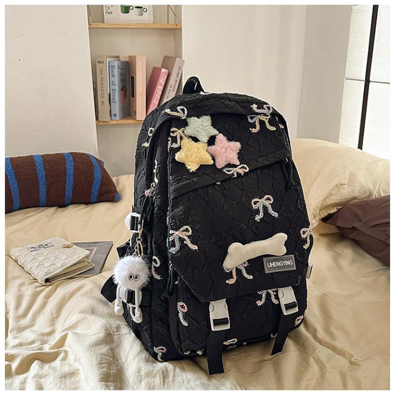 School bag for female junior high school students, high value, cute bow backpack, large capacity, grade 3 to 6 primary school students backpack