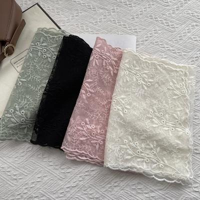 Three-dimensional Relief Embroidered Lace Scarf Women's Embroidered Silk Small Shirt with Headband Women's Spring and Summer