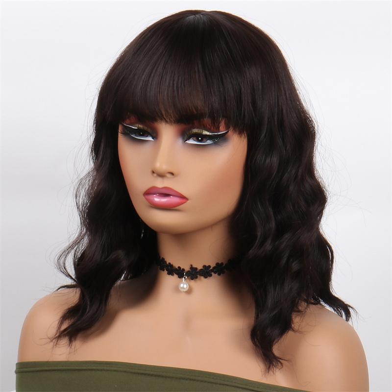 

Премиальные синтетические парики для женщин Длинный кудрявый волнистый парик с челкой Средней длины Боб Прическа Драг-квин Парик Косплей Костюм коричневый
