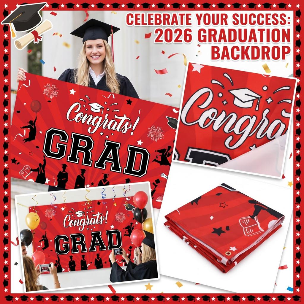 Graduation Background Cloth 2026 Graduation Event Party Decoration Hanging Cloth Banner