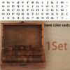 70 Pieces Creative Stationery Vintage Alphabet English Number Wooden Box DIY Hand Journal Decoration Stamp;
