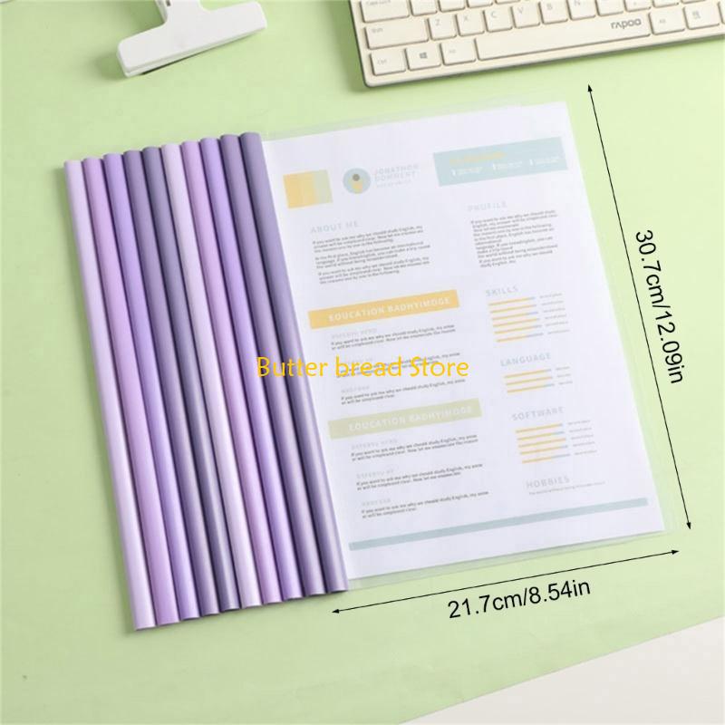 W89C 10Pcs File Documents, 60 Sheet Capacity Binder Paper Protector with Sliding Bar