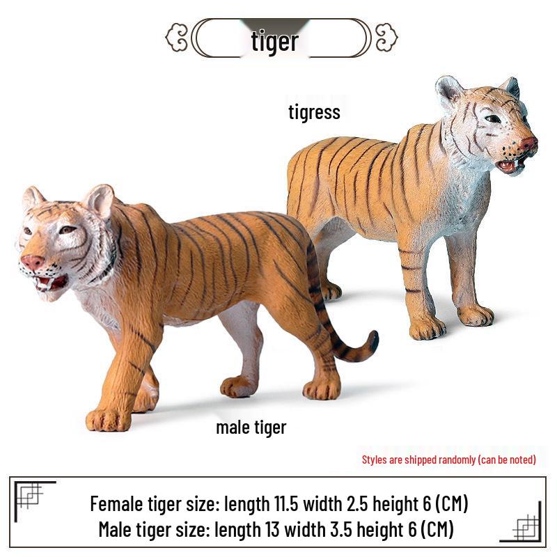 Wildlife Simulation Model: Tiger, Lion, Panda, Elephant, Rhinoceros, Kangaroo, Leopard, Horse, Sheep Toy Set